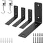Soportes estante L metal negro 6x4 4 Pzas