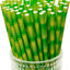 100 Pajitas Papel Bambú Estampado 2 Colores Jugos Batidos