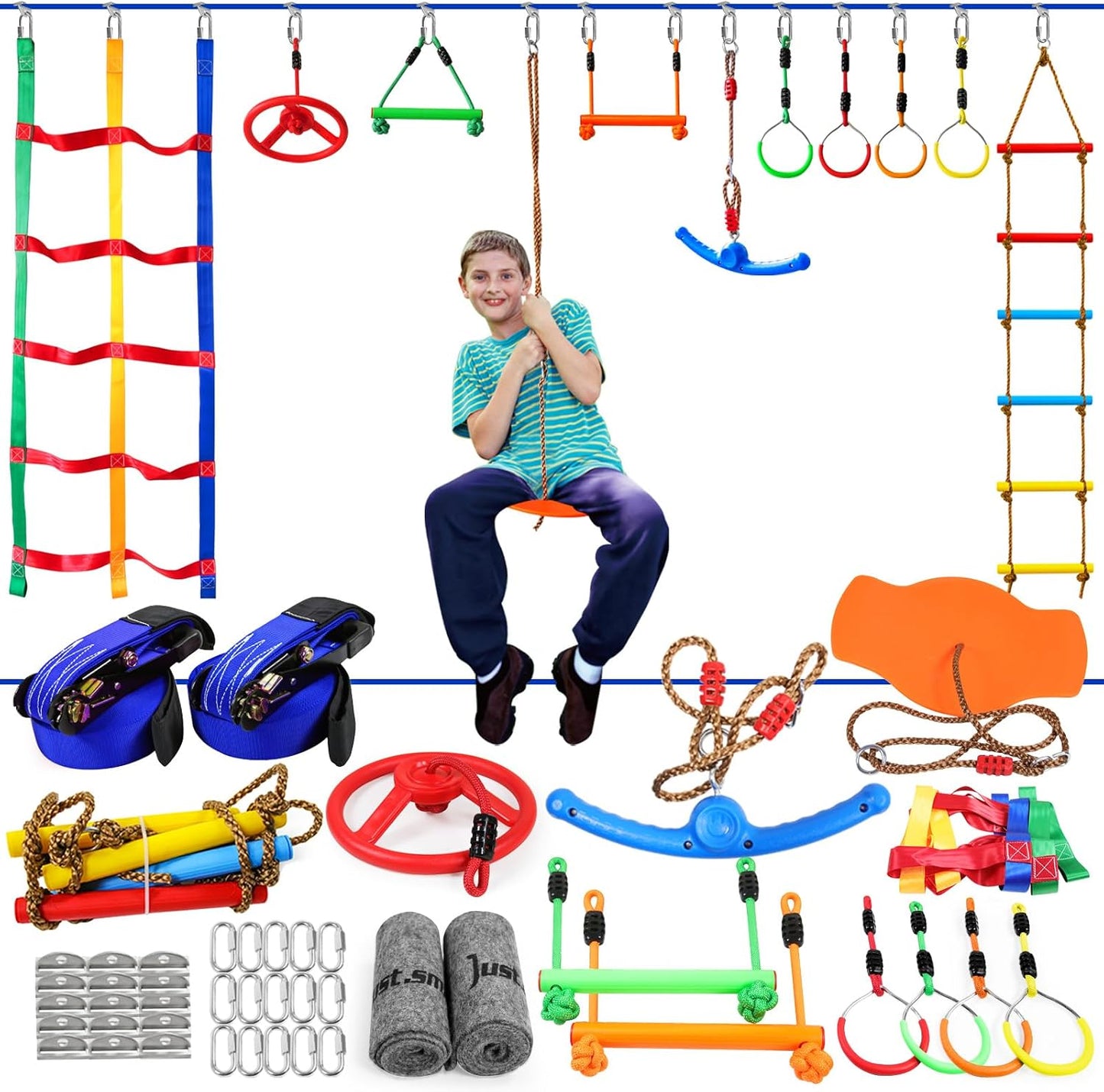 Carrera obstáculos niños slackline 2x52pulg