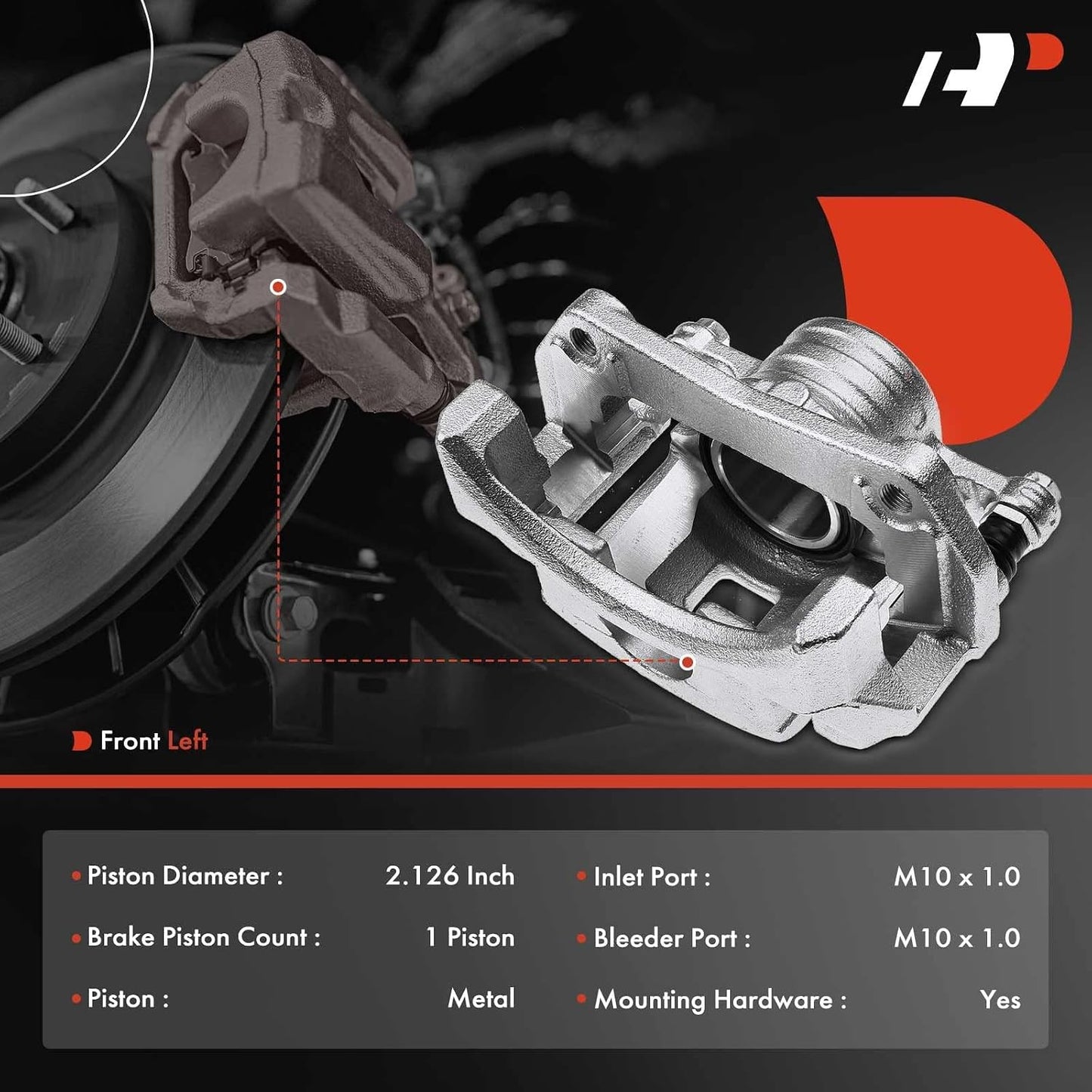 Pinza freno disco soporte Mazda L4 1.5L izquierdo