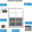 2 Ventanas Cobertizo 18x23pulg Vidrio Templado Fibra