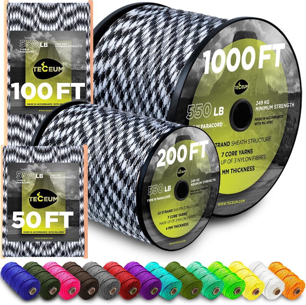 Cuerda paracaídas táctica 5/32 pulg 1000pies 45 colores