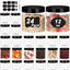 Tarros plástico 12oz con tapas negras set 24