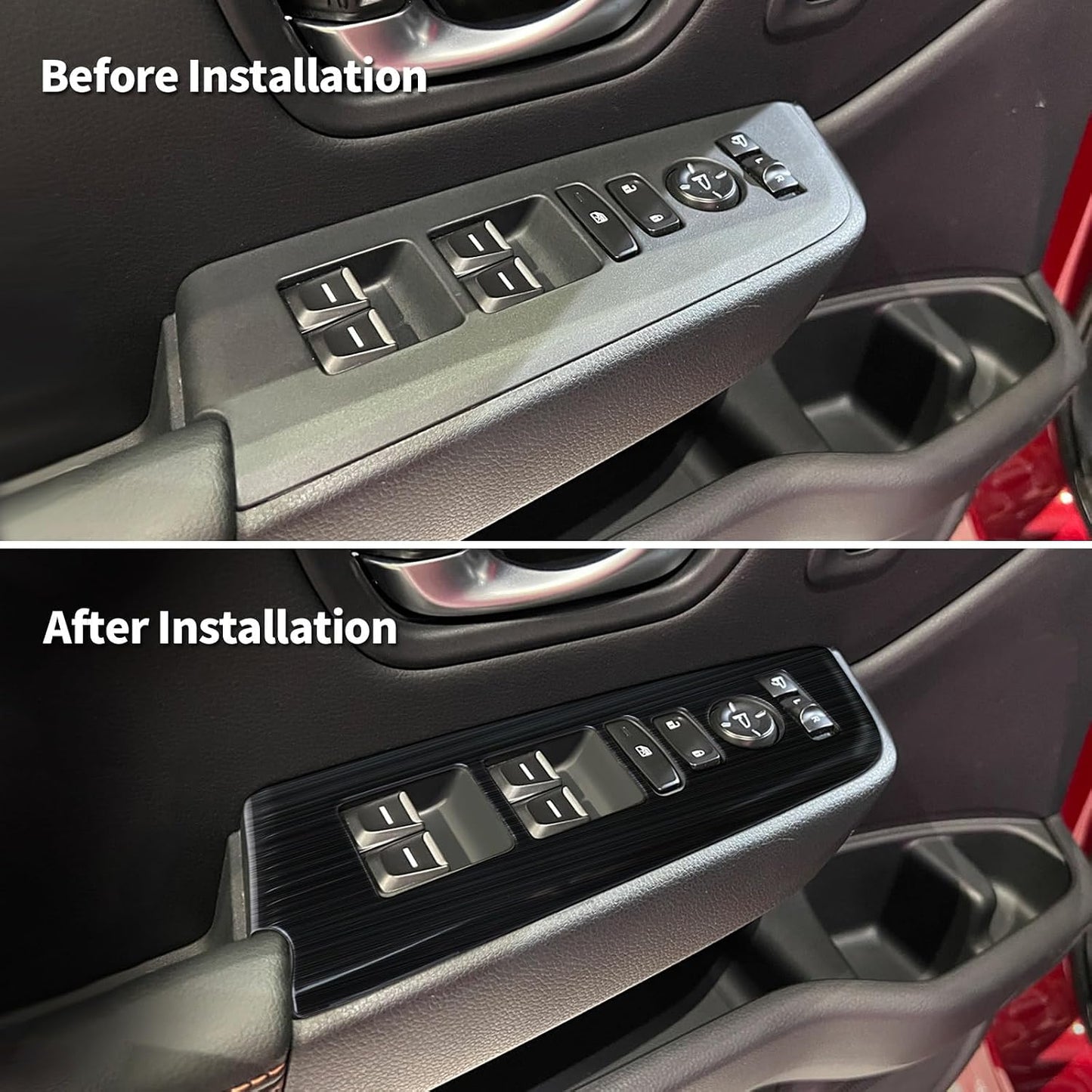 Cubierta panel interruptor acero inox cepillado negro Honda