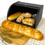 Caja pan metal con tapa enrollable negro almacenamiento