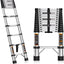 Escalera telescópica acero inox 12.5ft plegable 330lb