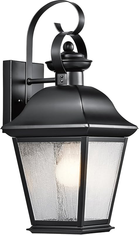 Lámpara pared exterior 16.75pulg 1 luz cristal semillado