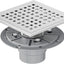 Desagüe cuadrado níquel cepillado 6" base PVC perfil bajo