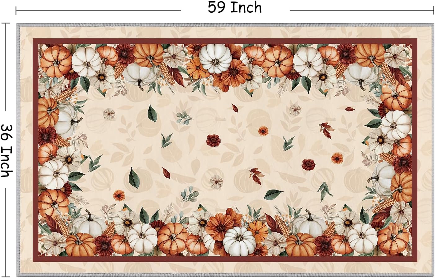 Alfombra otoño estampado calabazas antiderrap interior 3x