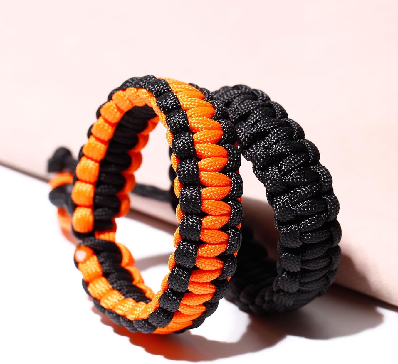 2 Pulseras Cuerda Paracaídas Trenzadas Ajustables Mujer