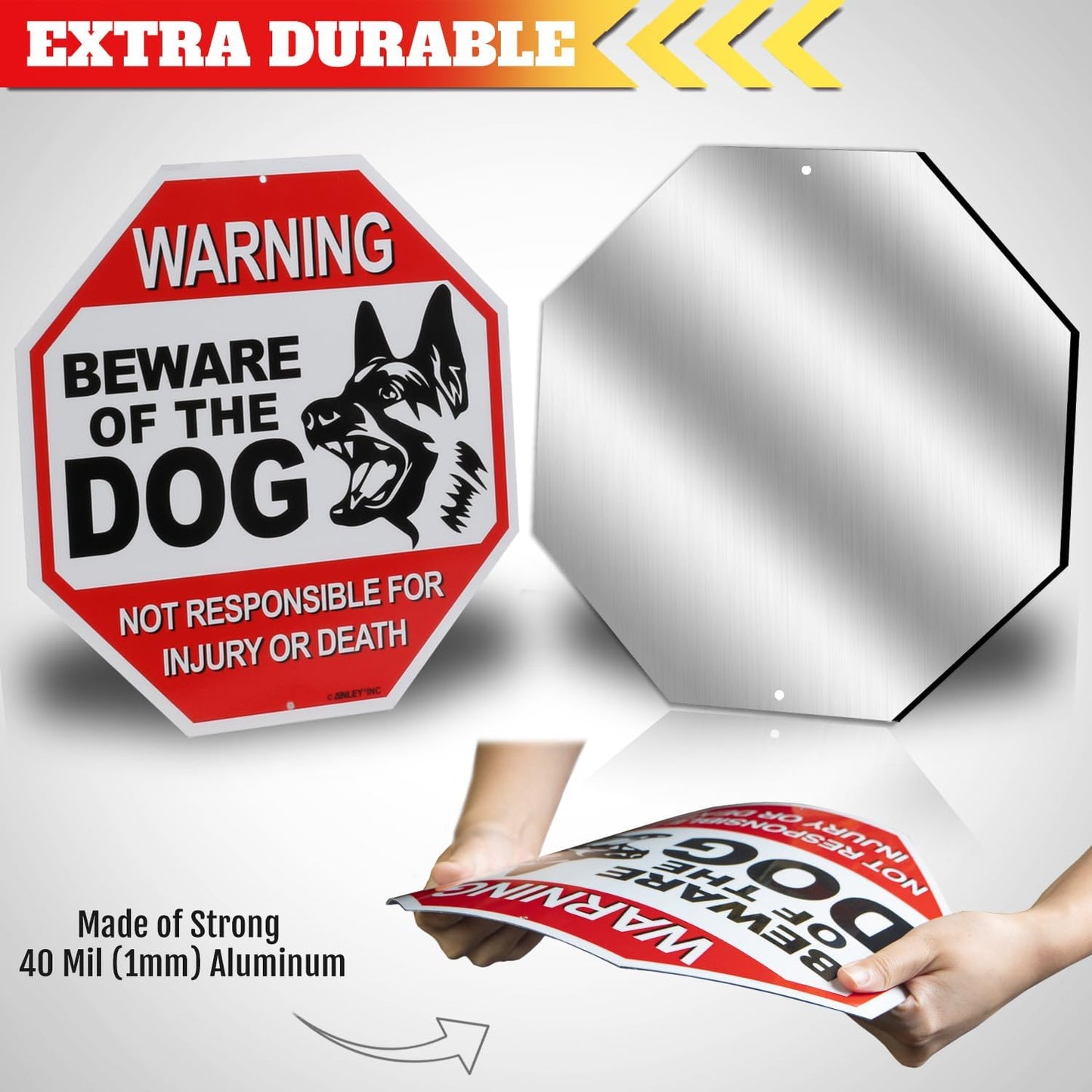 Señal aluminio beware of the dog 30.48x30.48cm