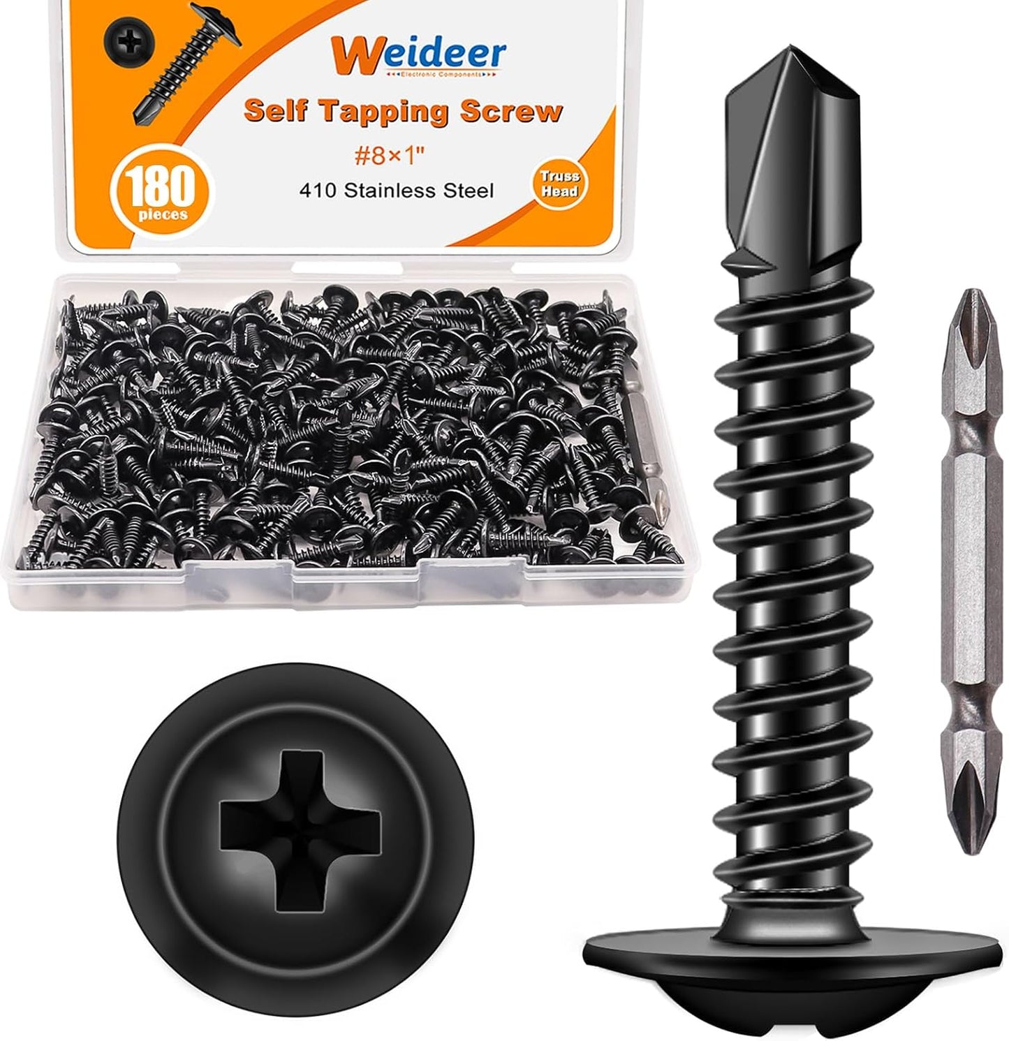 180 Pzas Tornillos Acero Inox Negro K-169-25-BK