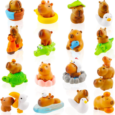 27 Mini Figuras Capybara Resina Decoración Jardín Hogar