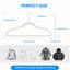 70 Perchas Terciopelo Antiderrap con Ganchos 360° Blanco