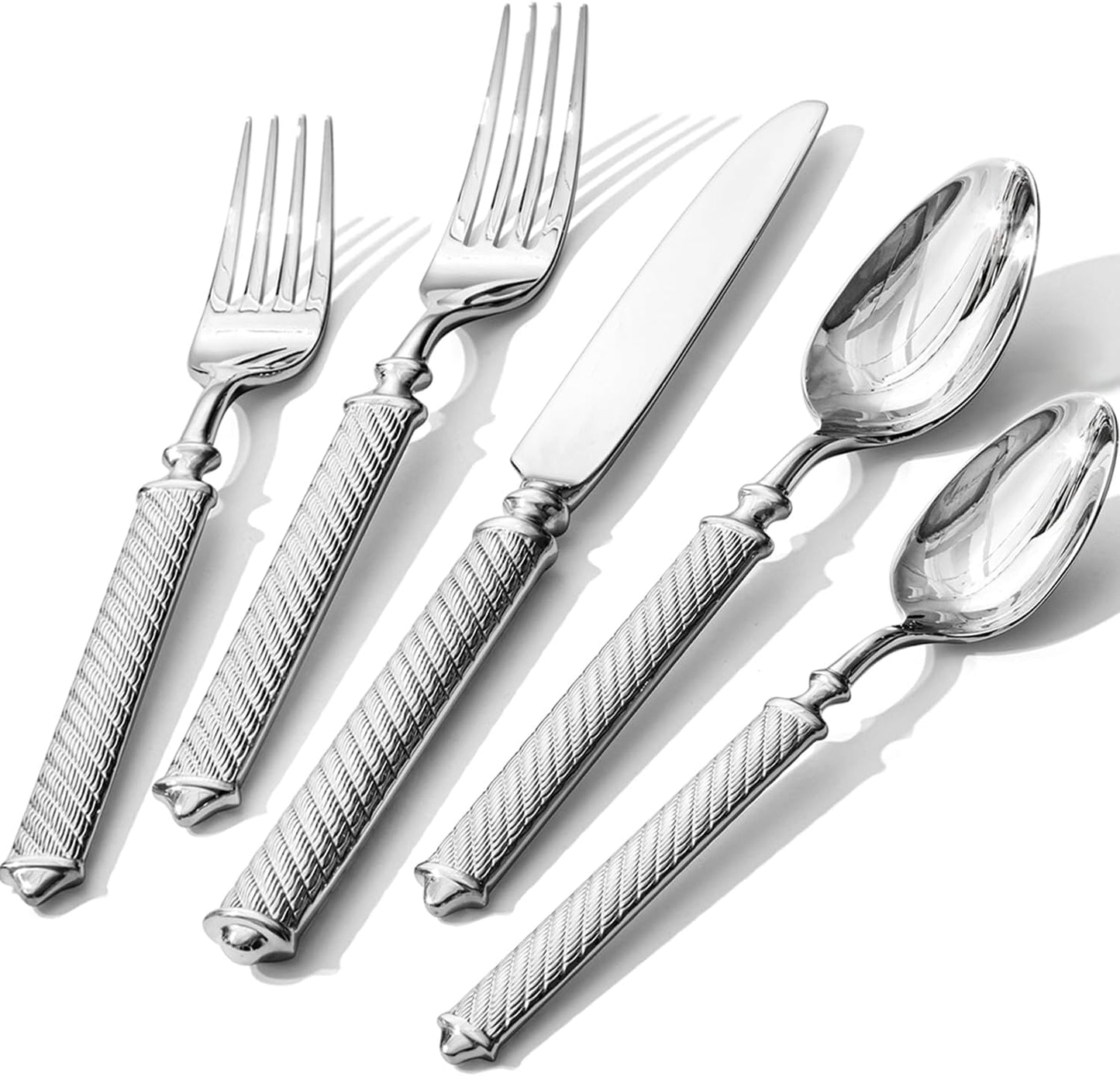 Set 40 Pzas Cubiertos Plata Retro Acero Inox 18/10