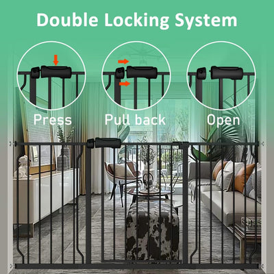 Puerta seguridad bebé ancha 146-158cm negro