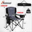 Silla camping gran tamaño respaldo acolchado 227kg plegable