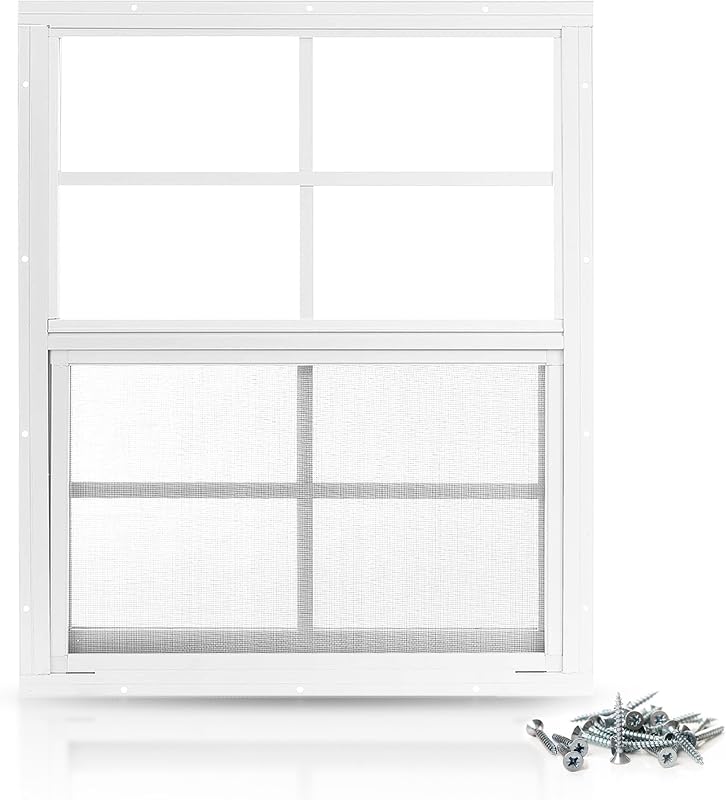 Ventana cobertizo 14x21" aluminio blanco vidrio deslizador