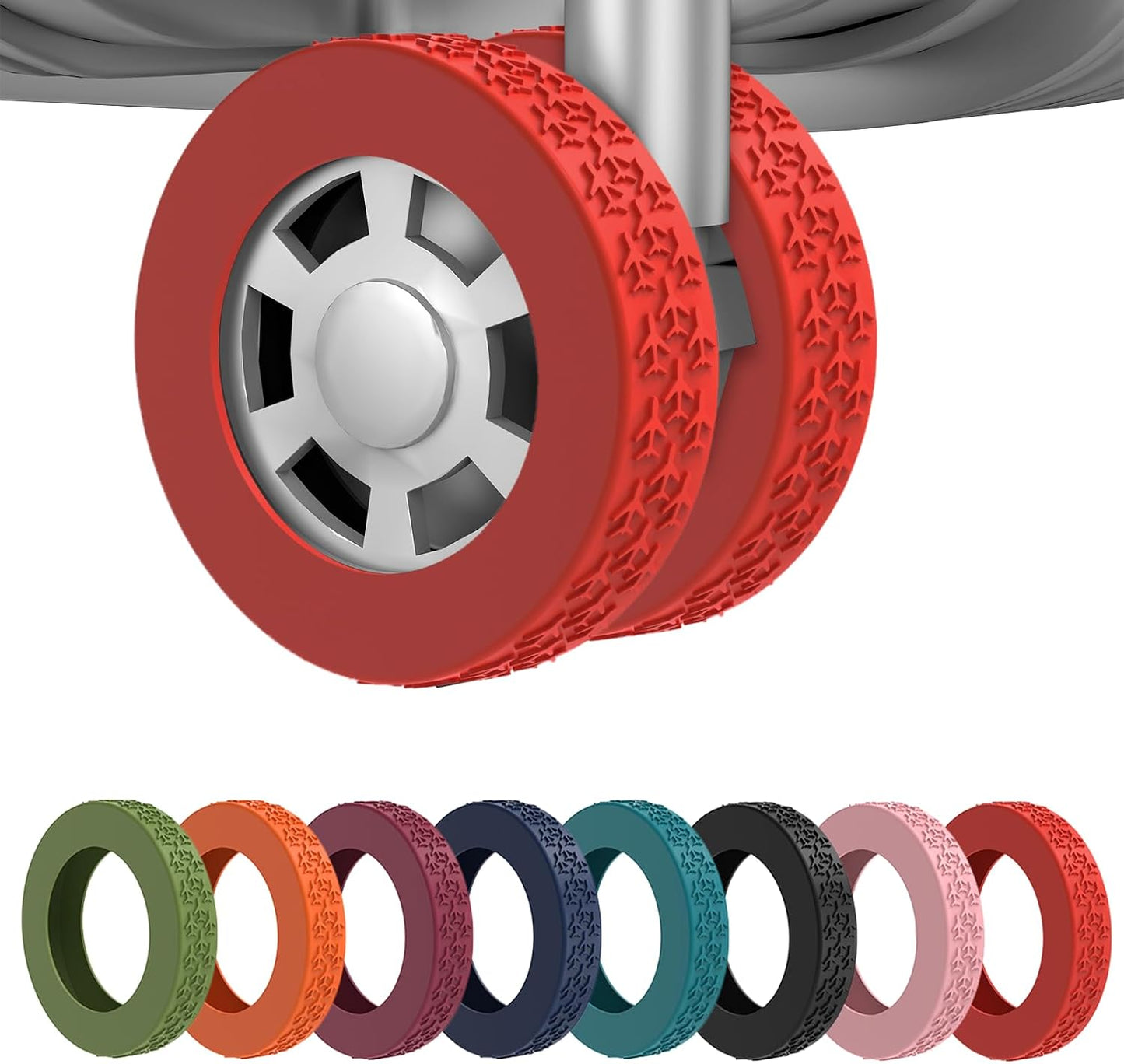 8 Fundas Silicona Ruedas Equipaje 2-2.4pulg Resistentes