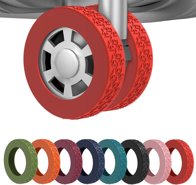 8 Fundas Silicona Ruedas Equipaje 2-2.4pulg Resistentes