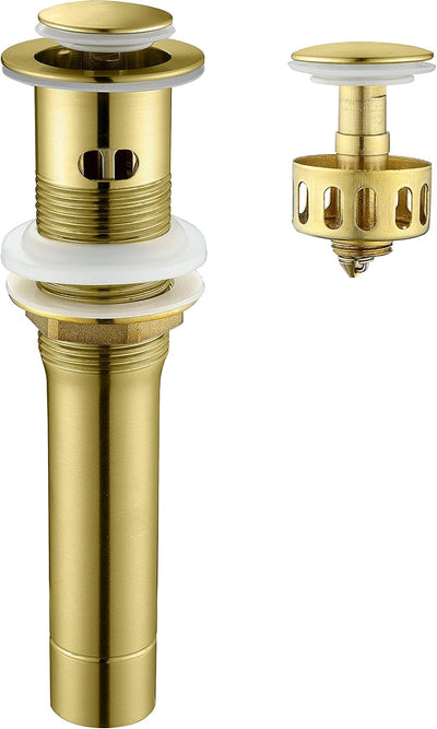 Tapón drenaje baño fregadero dorado cepillado