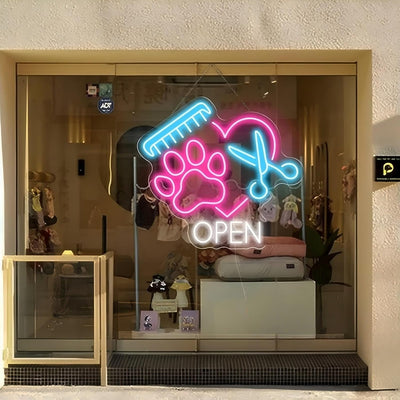 Letrero LED para tienda de mascotas con luz neón