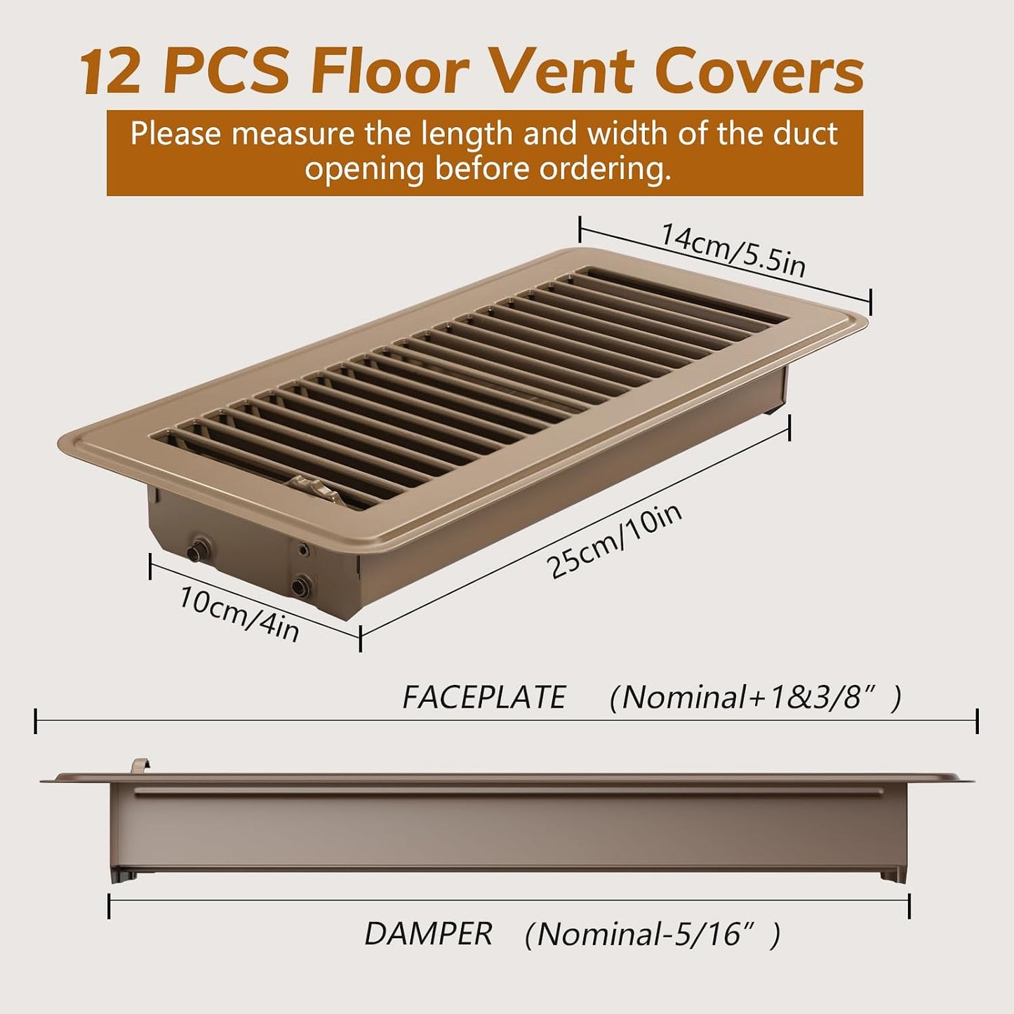 12 Rejillas Ventilación 4x10pulg Metal