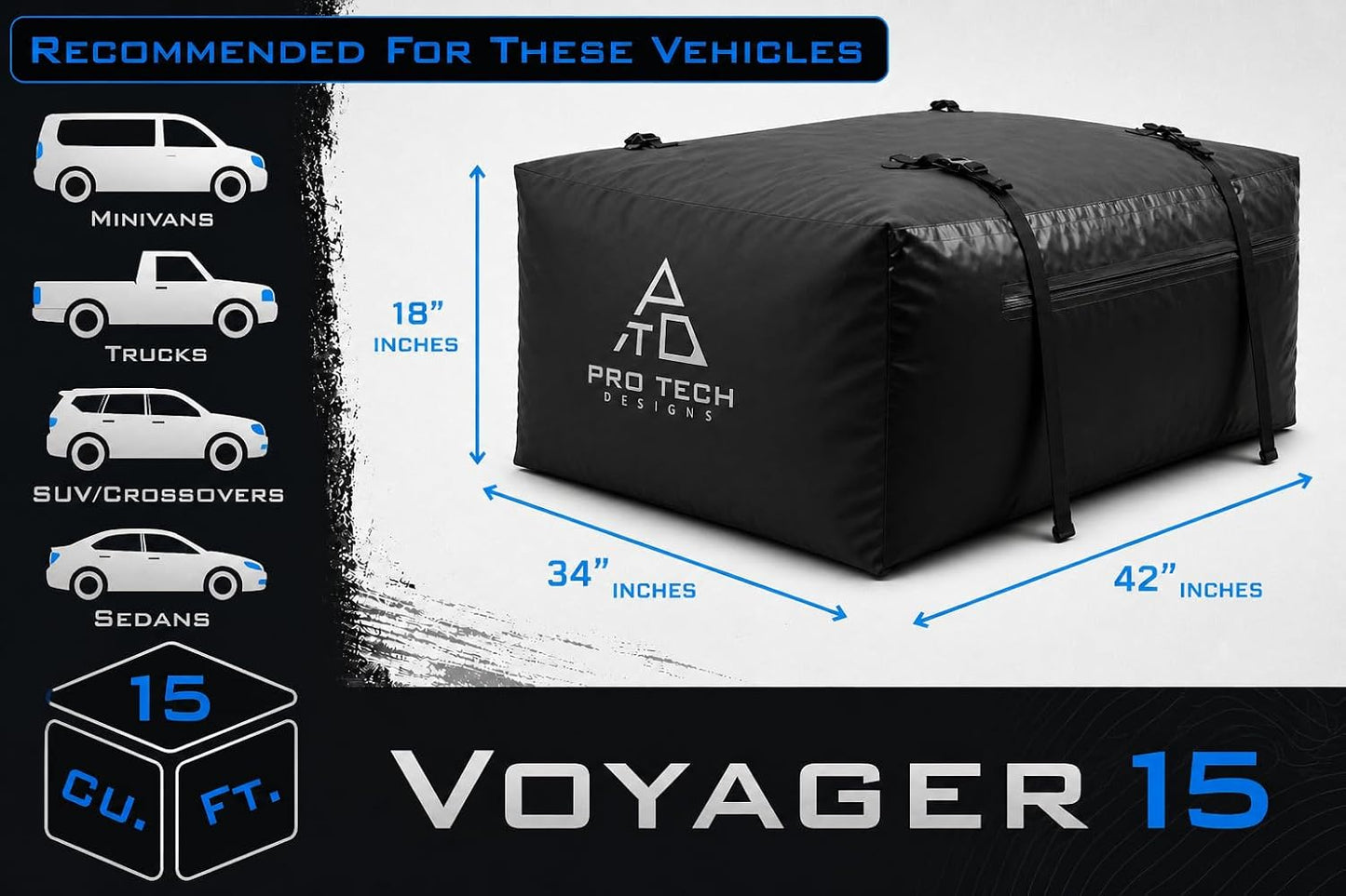 Bolsa carga impermeable techo 15ft³ malla PVC soldada