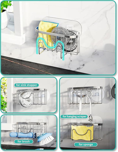 Organiz. fregadero cocina adhesivo soporte esponja cepillo