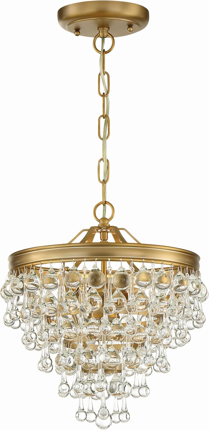 Lámpara de araña de cristal vibrante 3 luces