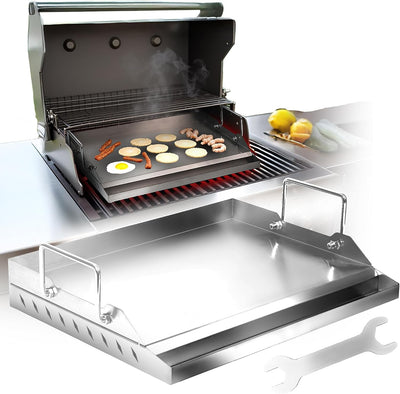 Plancha parrilla gas acero inox antiadherente 17x13pulg