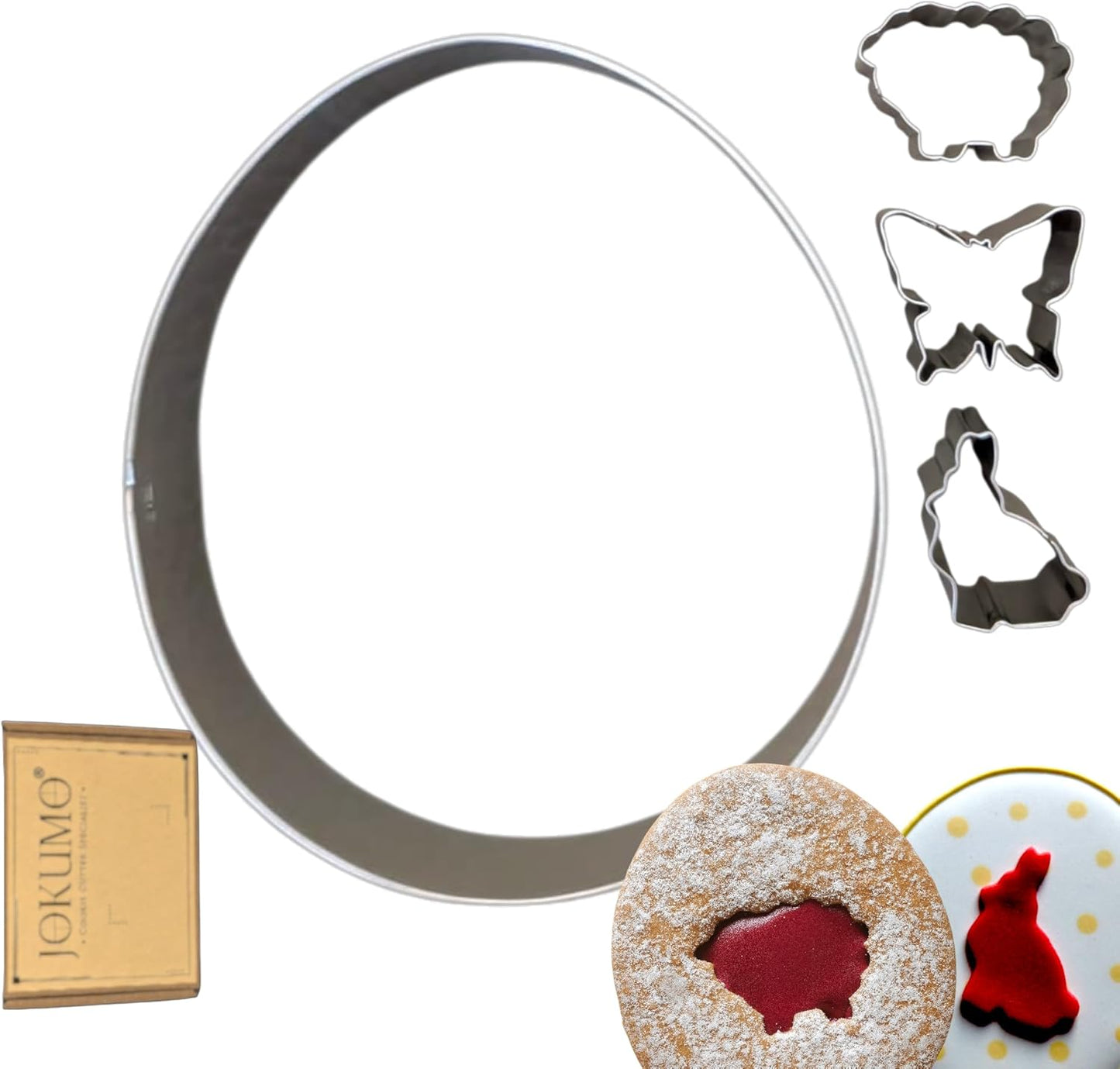 Cortador galletas set 4 acero inox 18/0 oveja mariposa conejo