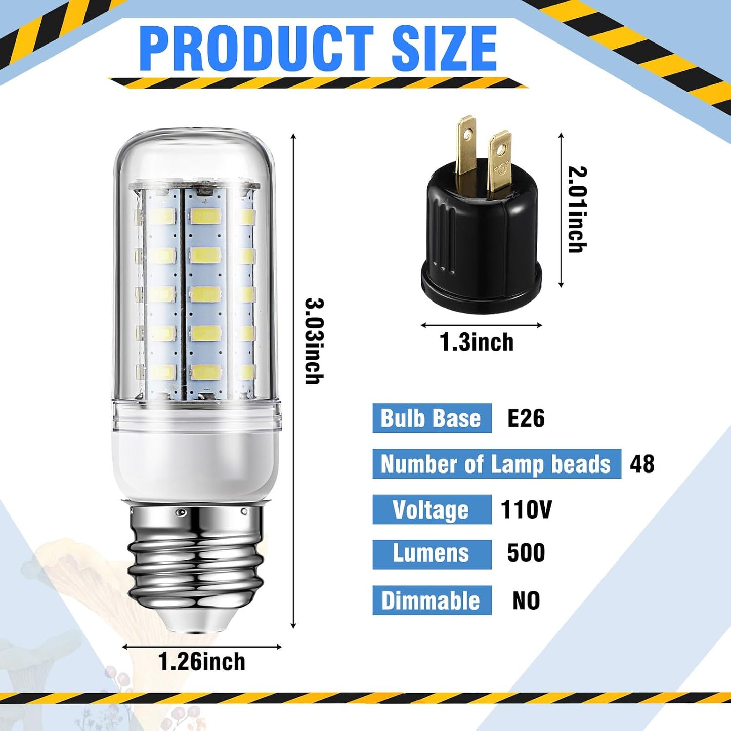 2 Juegos Luces Cultivo Hongos E26 48 LED