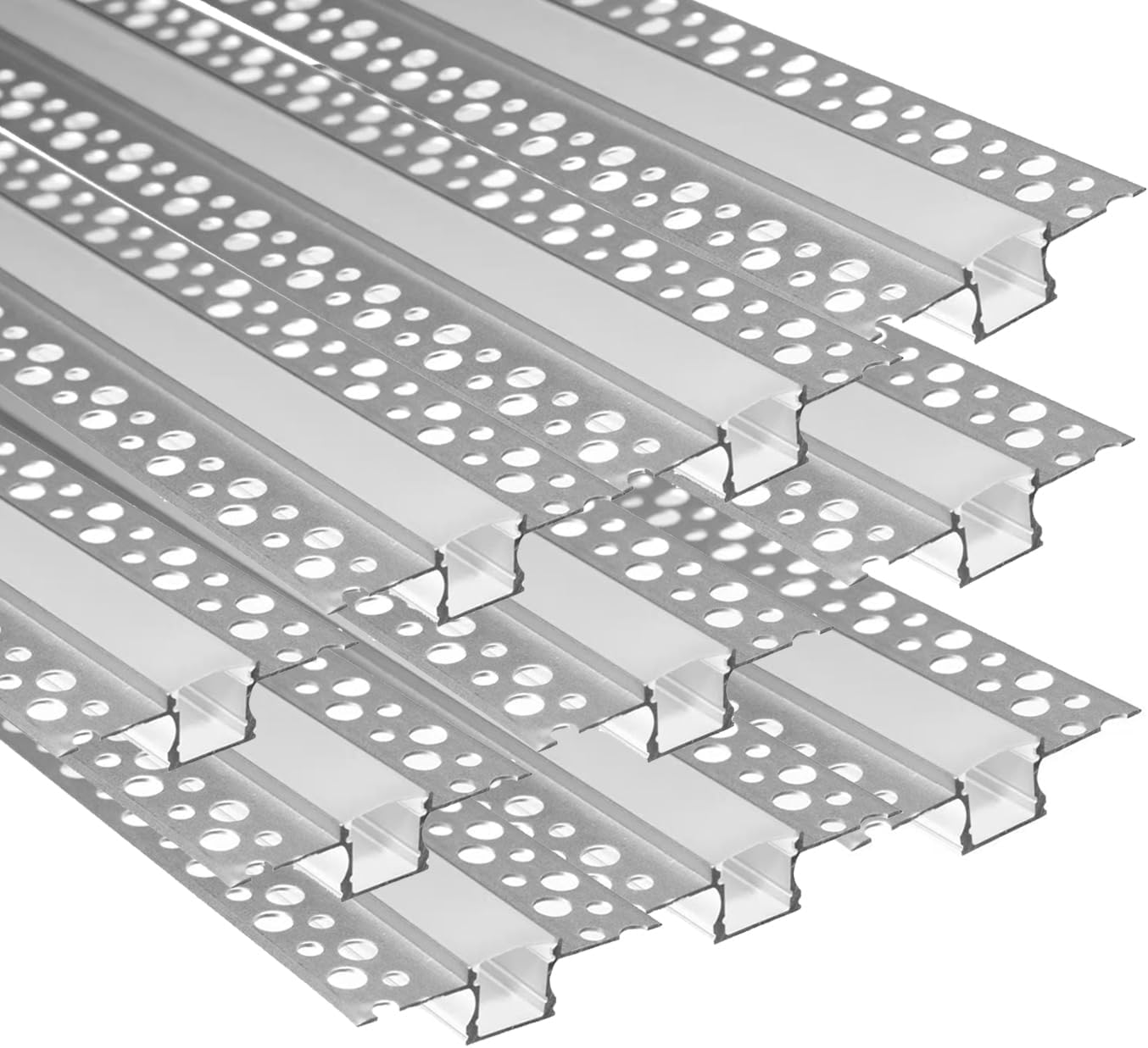 Canal Aluminio LED Empotrar Yeso 10 Pzas 2m