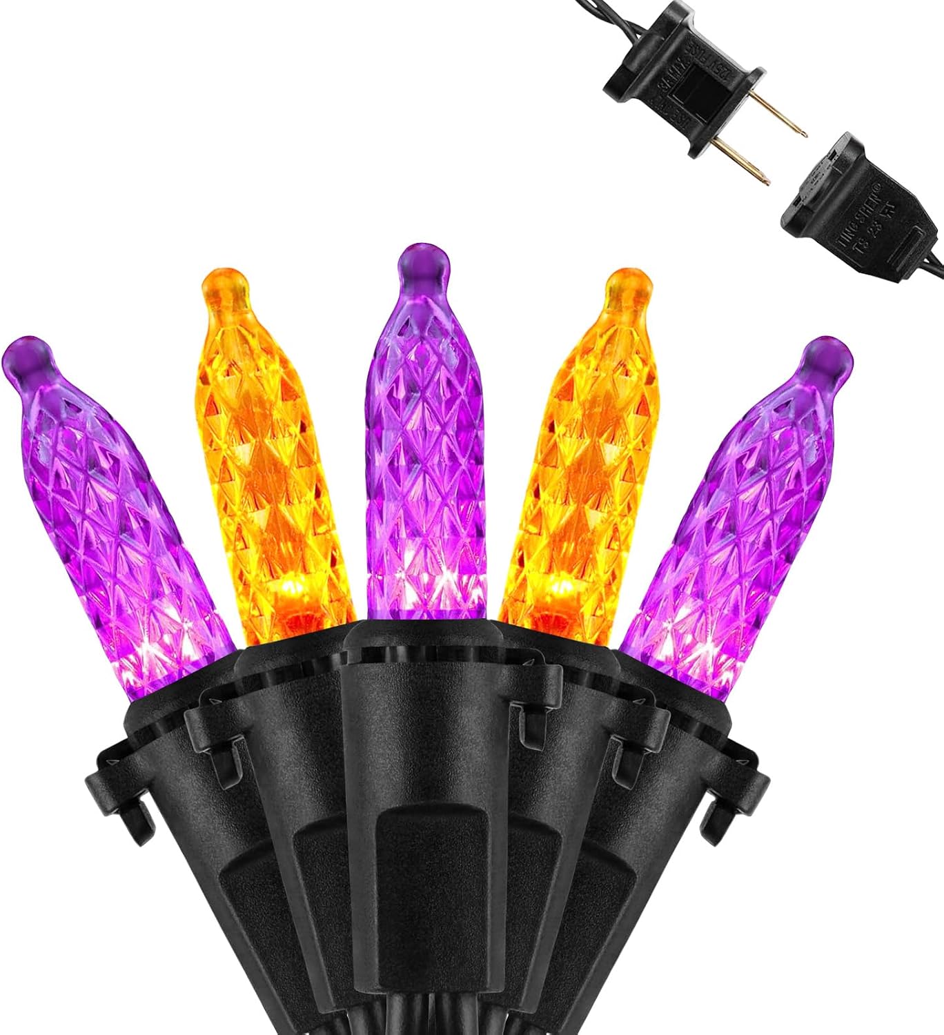 Guirnalda LED M5 moradas y naranjas 50 bombillas 18.6ft