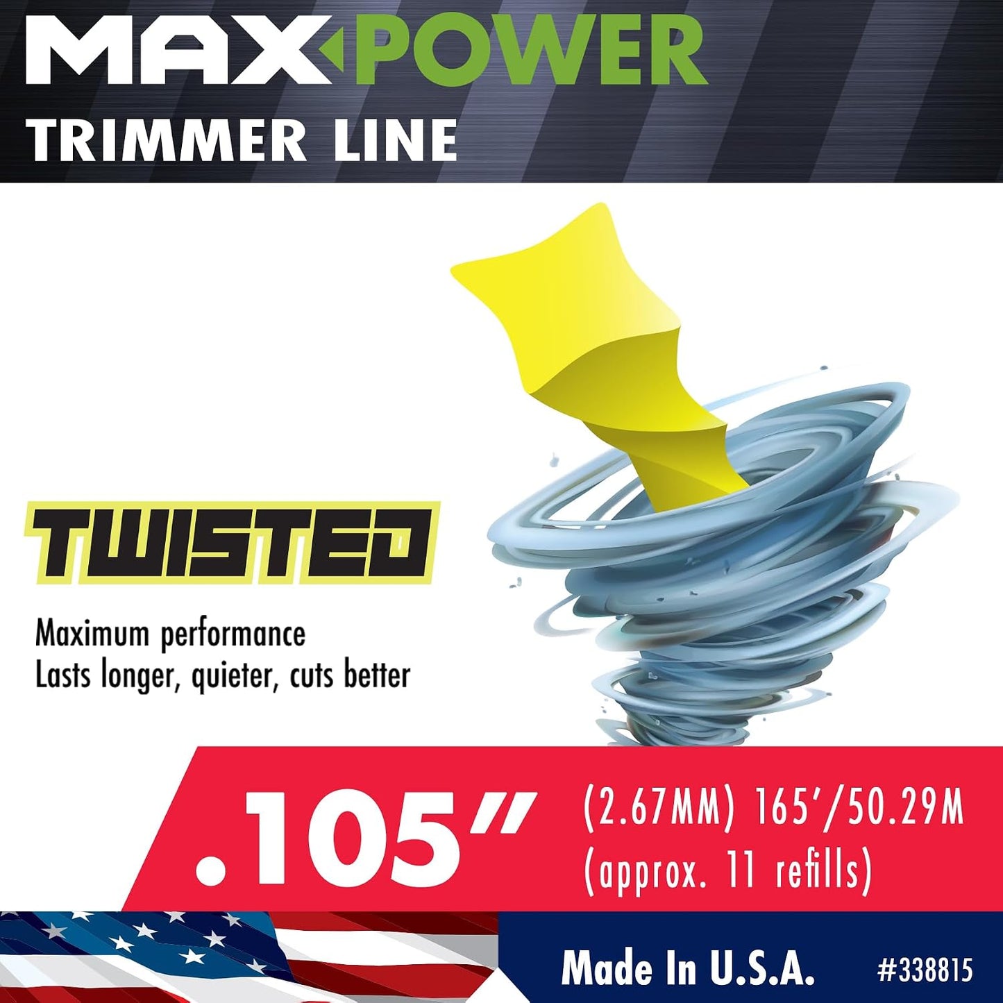 Línea trenzada 0.105" x 165pies fabricada EE.UU.
