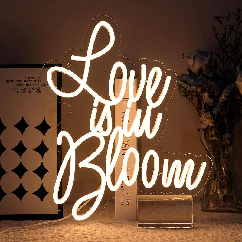 Letrero neón LED 12.8x15.16" bodas fiestas