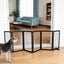 Puerta plegable para perros interiores de madera ancha color