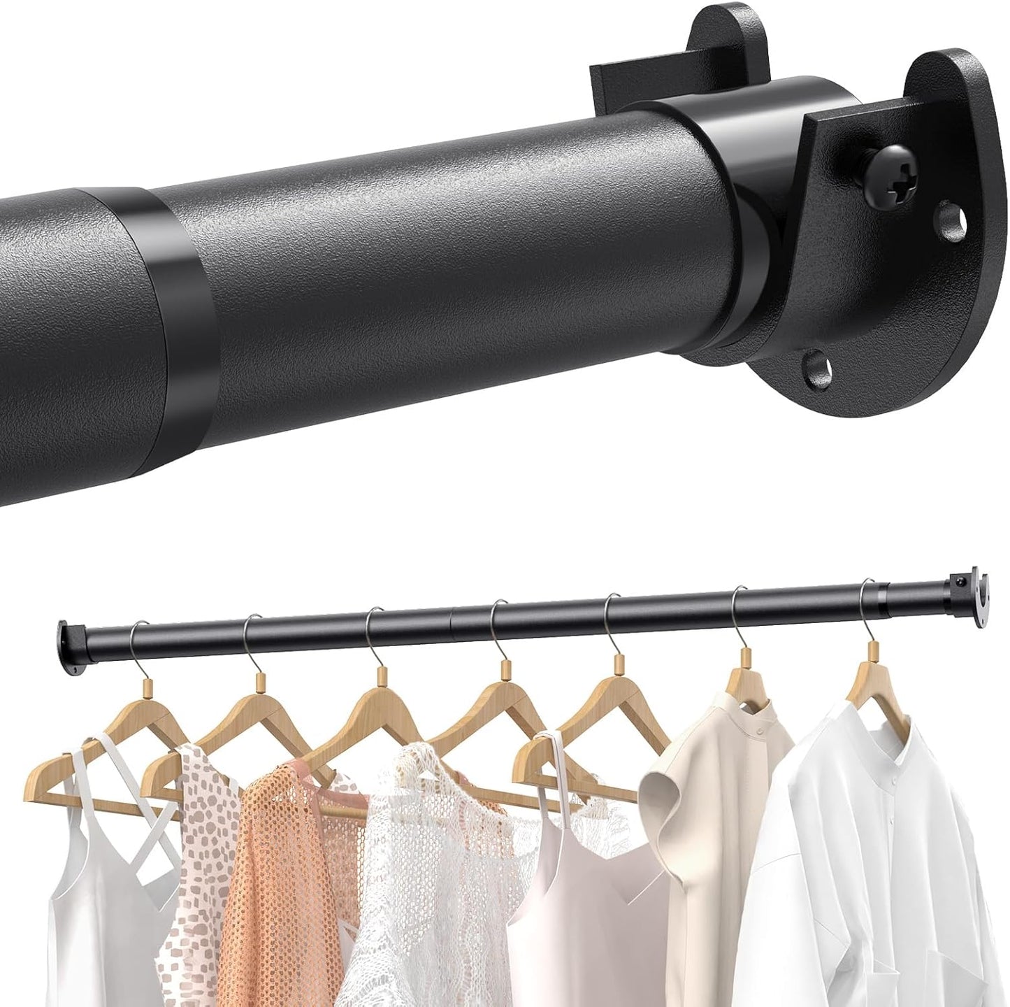 Barra colgar ropa metal ajustable 17-28" 1.3"
