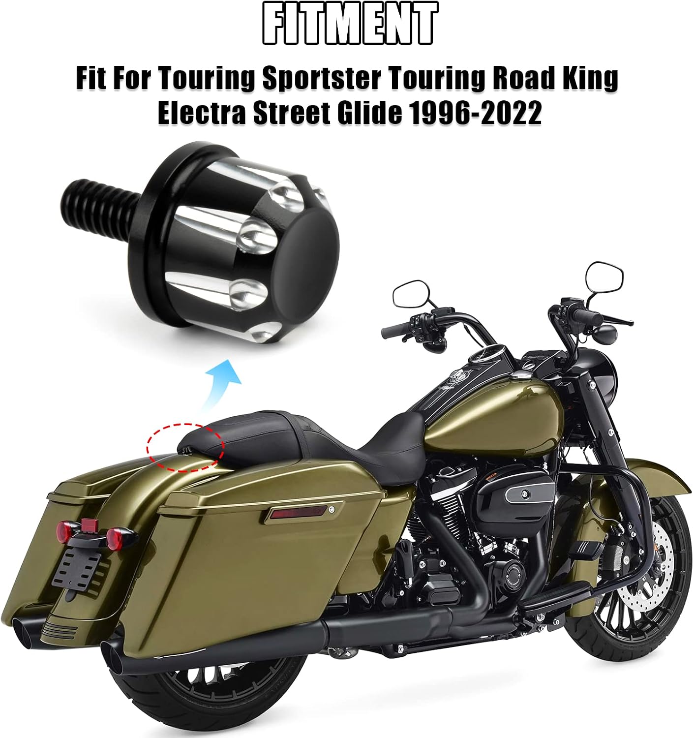 Tornillo asiento guardabarros Sportster 96-22 negro cromado