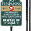 Letrero No Trespassing con estaca 34.6" 12x8"