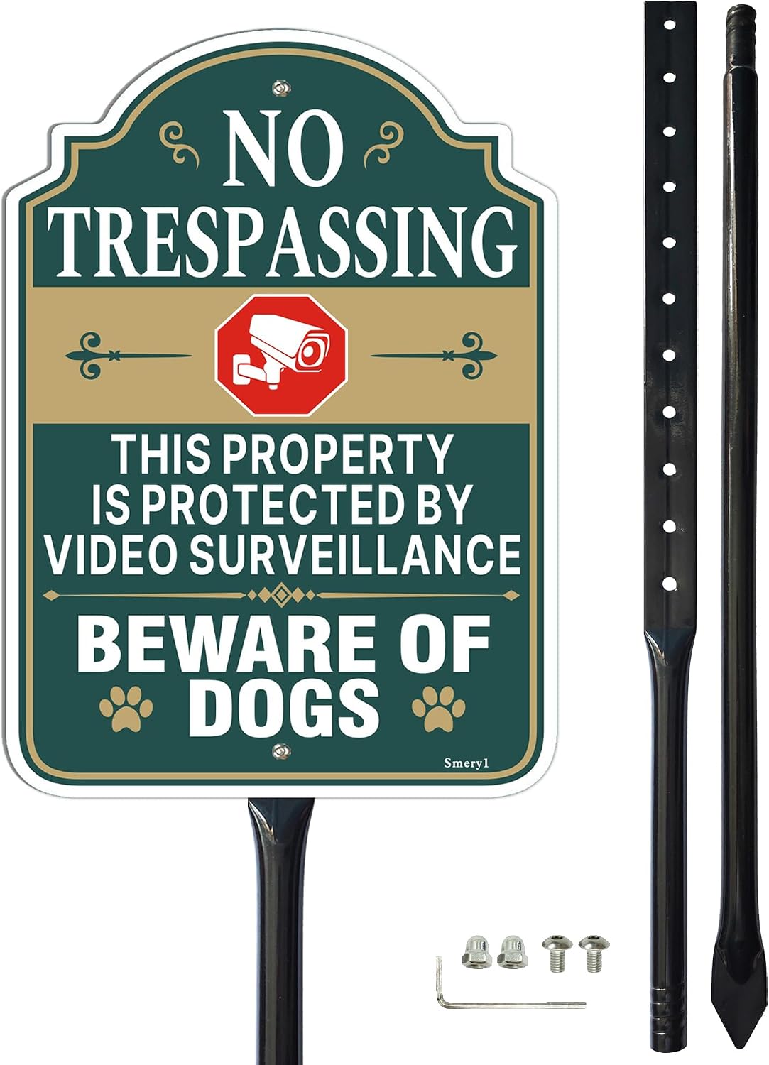 Letrero No Trespassing con estaca 34.6" 12x8"
