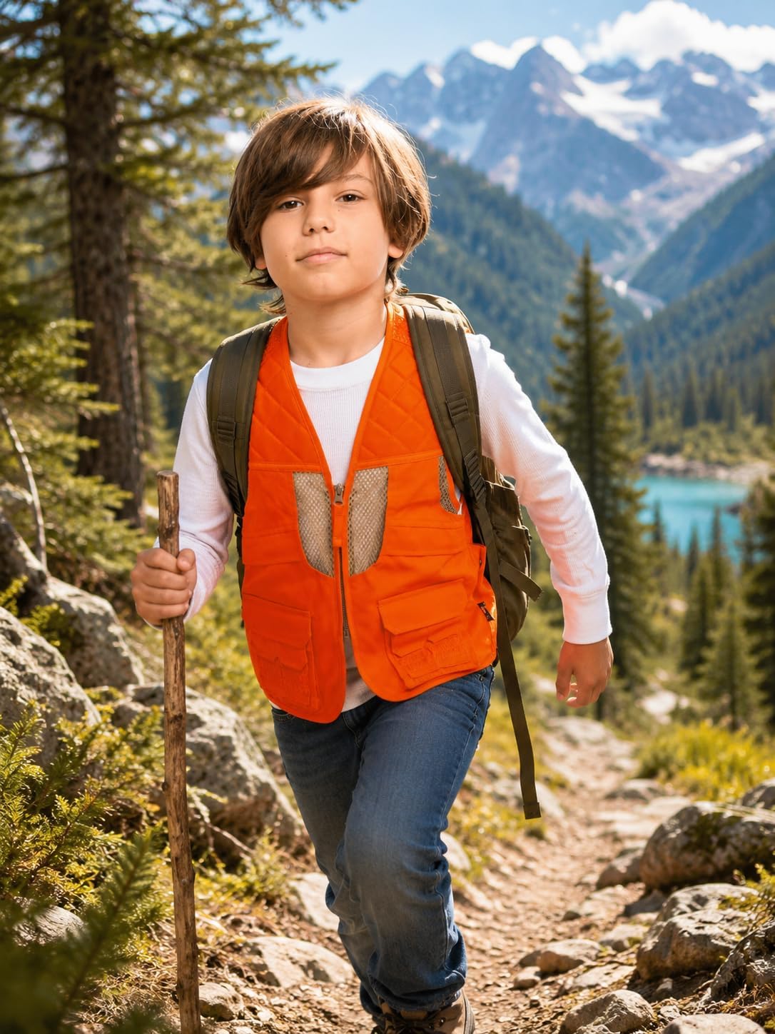 Chaleco seguridad naranja para niños alta visibilidad