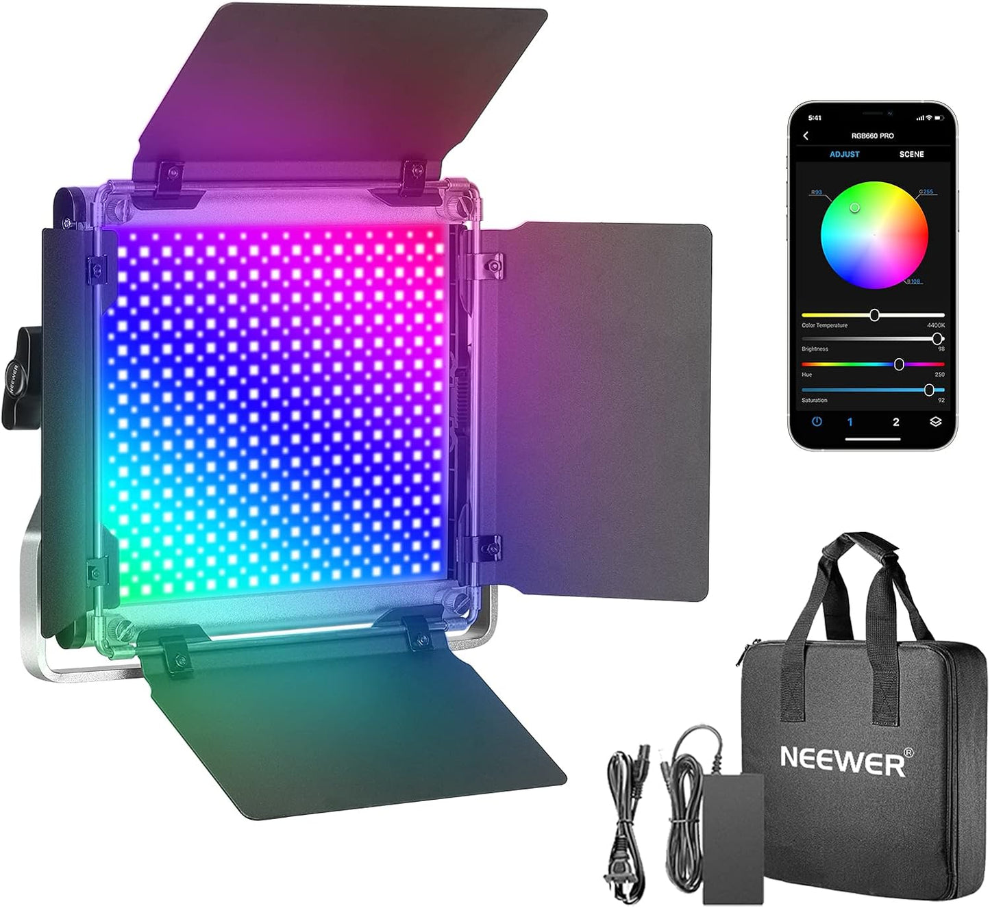 Luz Led RGB 50W CRI 97 para estudio gaming transmisión