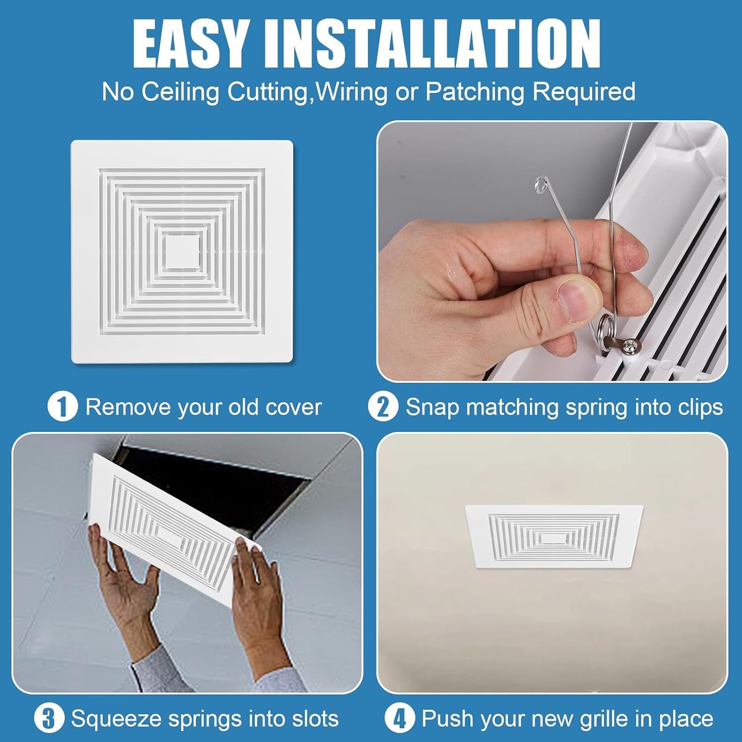 3 Pzas Cubiertas Ventilador Baño 9pulg Repuesto Broan-Nutone