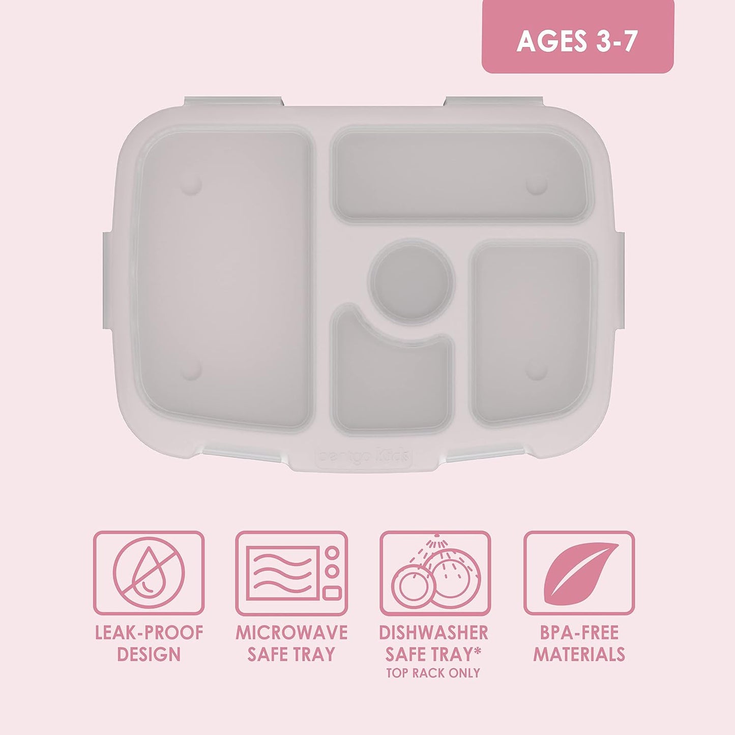 Bandeja niños 5 compartimentos sin BPA con cubierta
