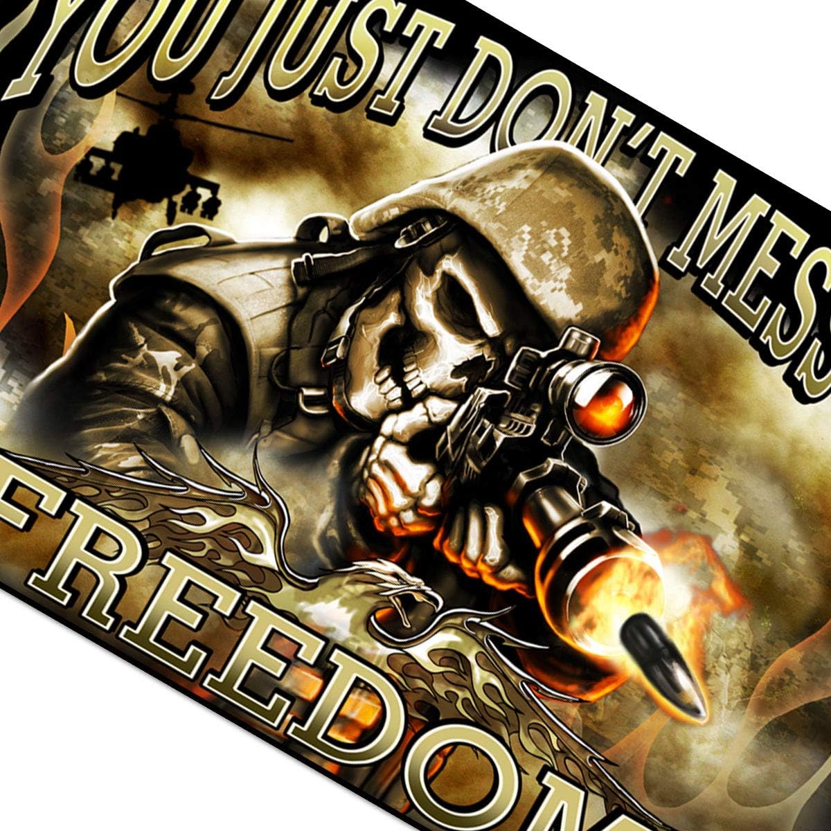 Bandera soldado calavera multicolor 3x5pulg
