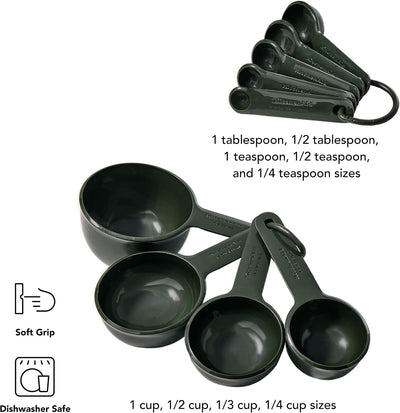 Juego 9 tazas y cucharas medidoras plástico Kitchenaid