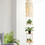 Estante colgante macramé algodón 3 niveles decoración