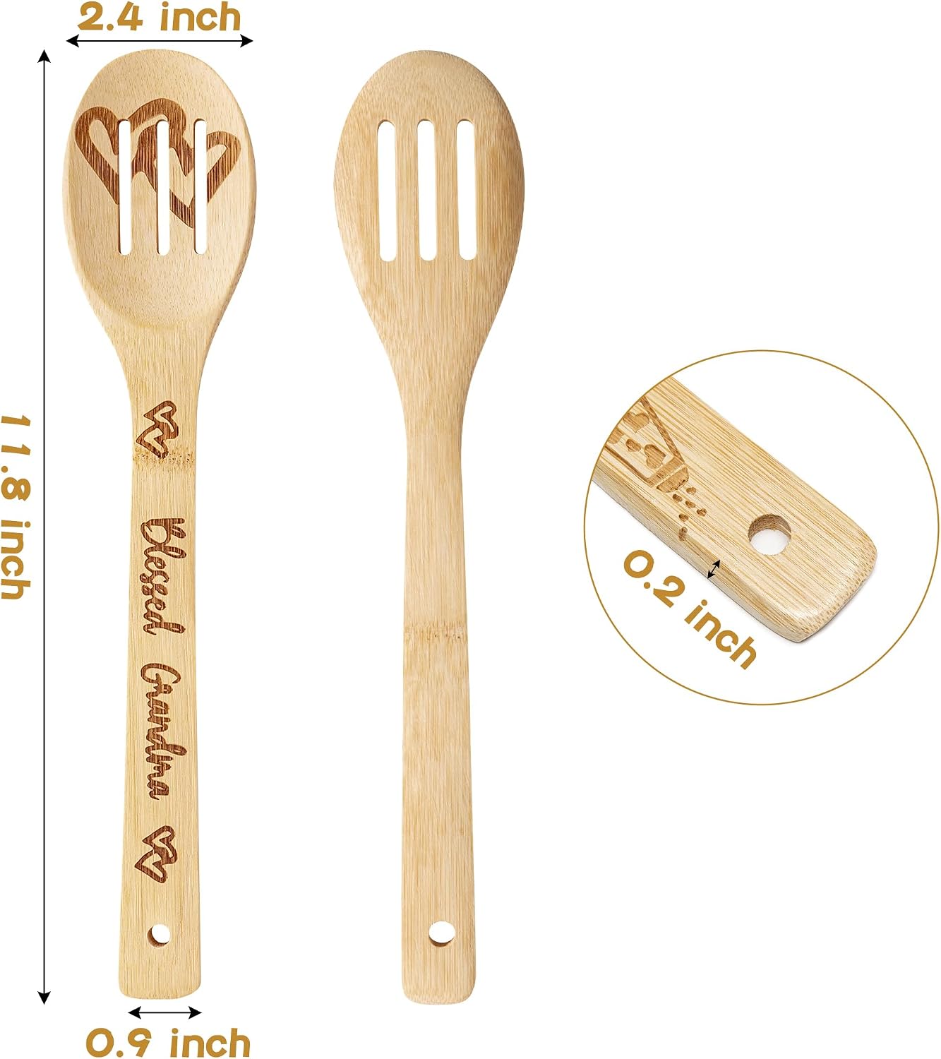 Set 6 cucharas bambú antiadherentes para cocina